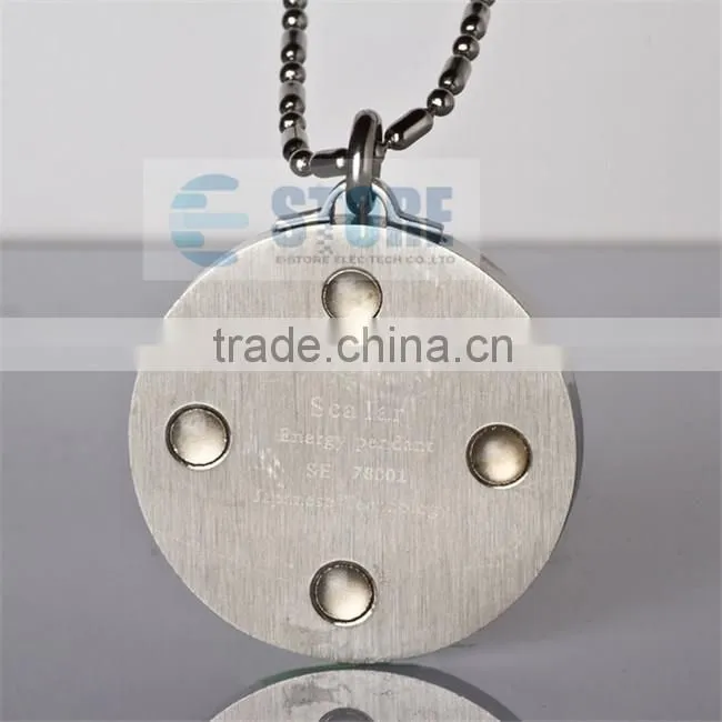 Fashion Seven Star Style Scalar Energy Pendant/Stainless Steel Pendant with Shinning Green Diamond
