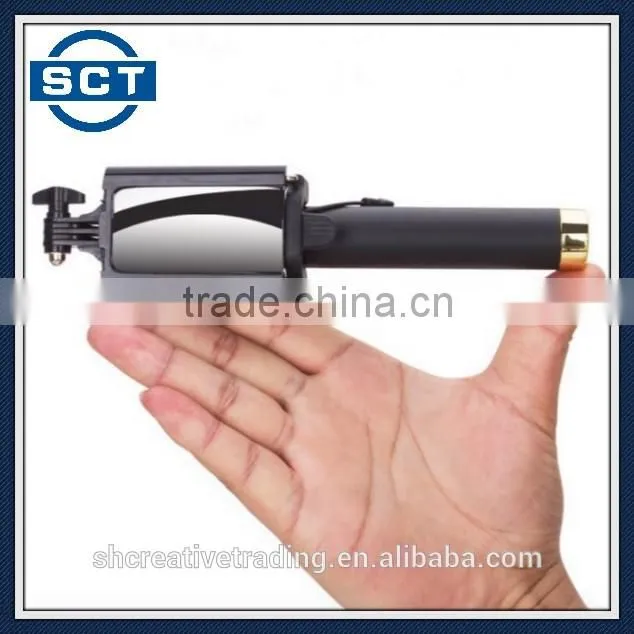 Extendable Wired Selfie Stick with Professional Phone Holder and Integrated Mirror for Cell Phones