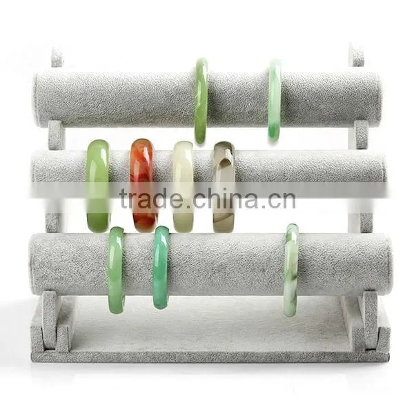 Grey Velvet Bracelet Display Rack