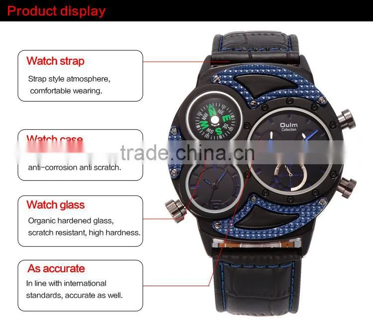 oulm compass watch, unisex wristwatch, multifunction wrist watch