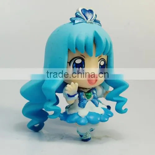 Plastic 3D Articulation Action Figure.Pink Long Hair Beautiful Young Girl