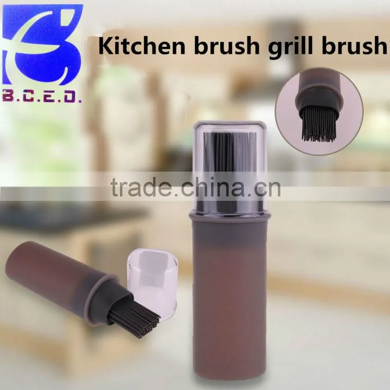 Oil Baster Basting Silicone Brush Glass Bottle Glaze Meat Kitchen Cooking Aid