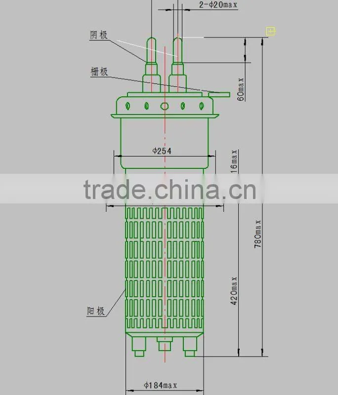300kw Electron tube FD-912S power tubes output power 300KW