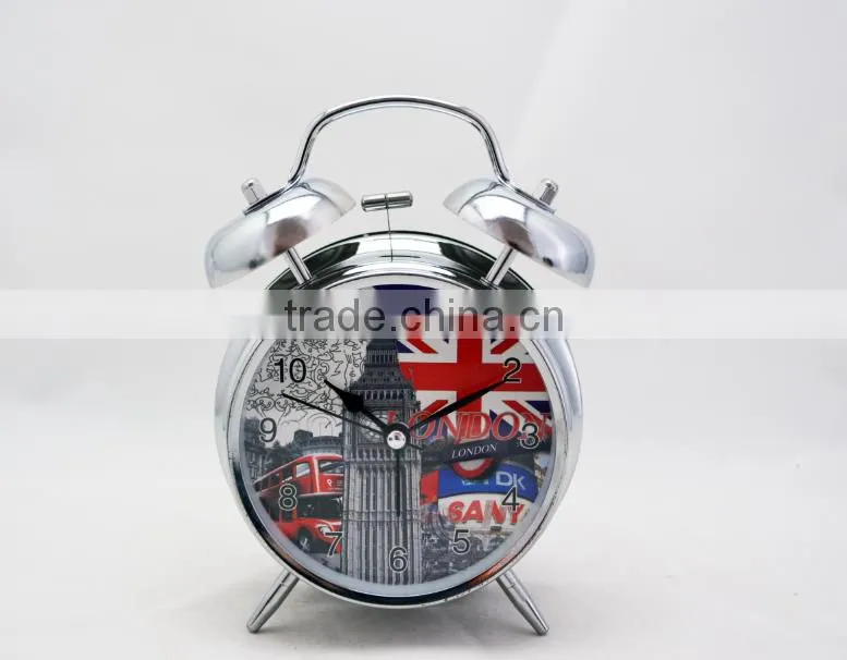 Metal quartz analog fashion paint 4 inch antique clock / Silent lazy alarm clock