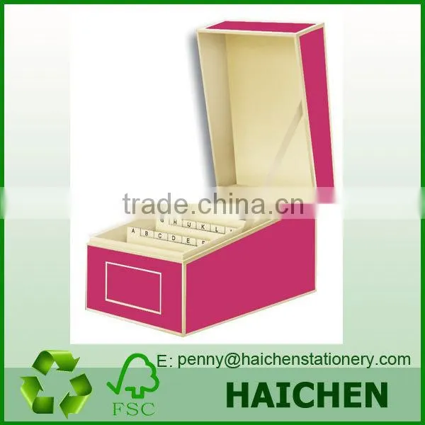 Assorted colour Business Card File Box with Dividers A to Z