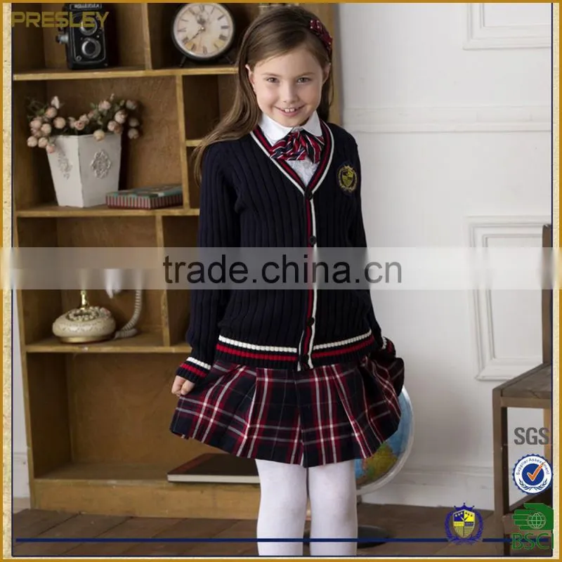 2016 Factory wholesale High Quality Unisex Shcool Cardigan Uniform/ Customized Cardigan With Your Own Design