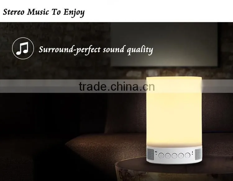 New gift portable led lamp bluetooth mini wireless speaker with alarm tf card time setting