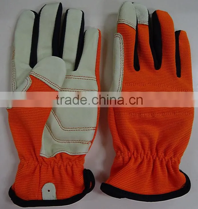 2015 NEw Design Gardening Gloves, Pig Leather safety Glove, Working Gloves, Protection Equipment, Lady Size