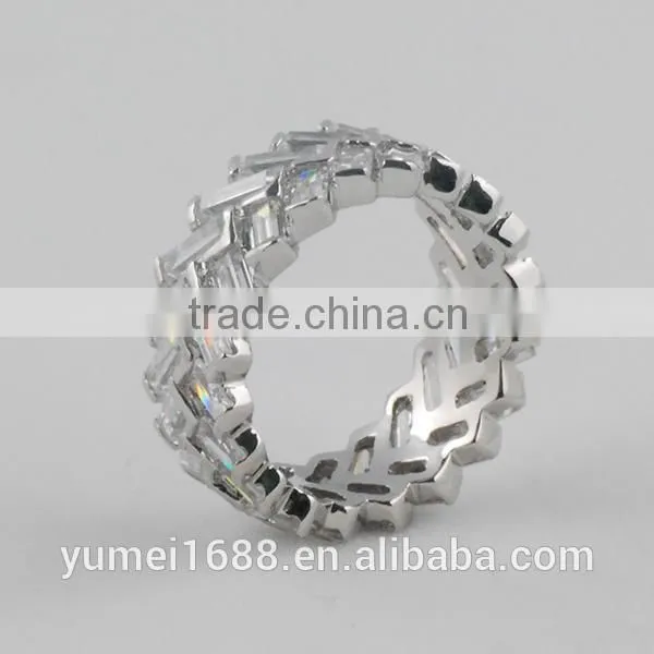 2014 new design fashion silver ring with AAA zircon