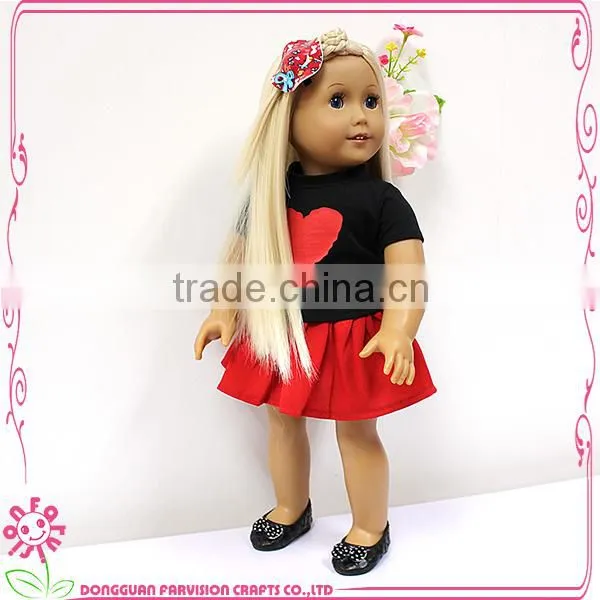 Animal Print Doll Clothes heart tee and doll tutu skirt for 18" dolls