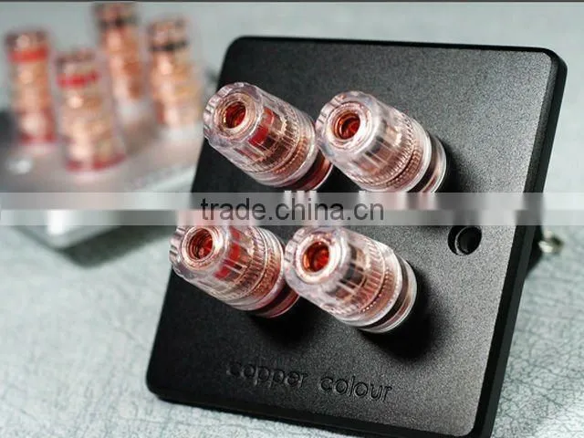 Hi end red copper Speaker Connector Wall Plate