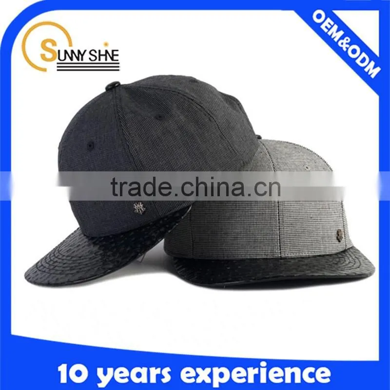 2015 New Fashion Custom Plain Short Brim Snapback Hat