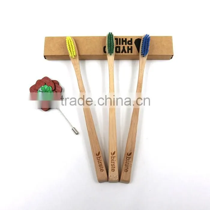Top quality 100% Biodegradable Environmental Charcoal Bamboo Toothbrush natural bamboo handle hotel bamboo toothbrush