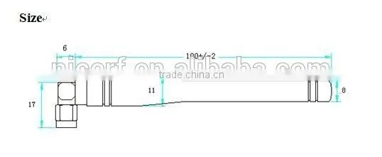 2015 2.4GHz Elbow Rod Antenna SW2400-WT106 2.4g High Gain Antenna 115mm