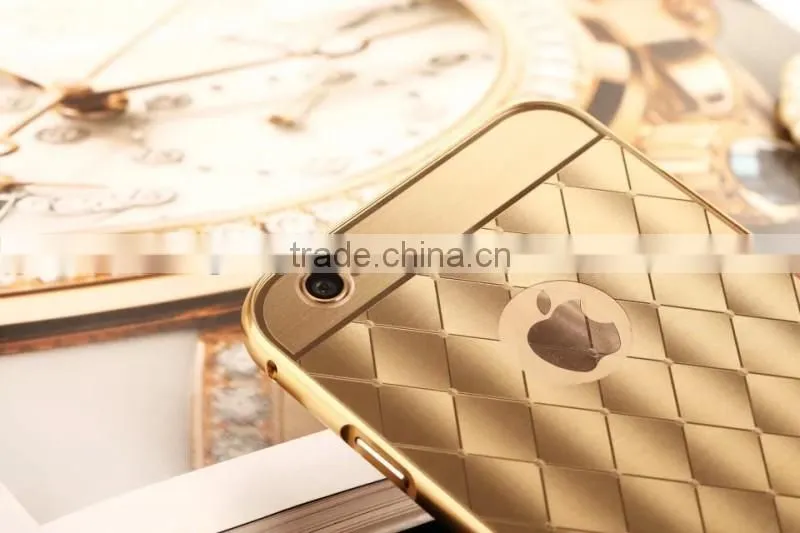 New product electroplated Diamond Grid Pattern 3D Aluminum mirror mobile accessories case for iphone 6s case