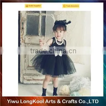 High quality christmas cute girl wedding dress black baby tutu dress
