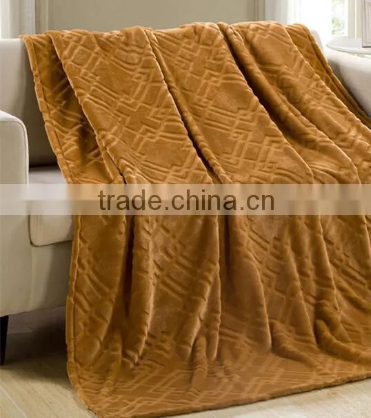 Embossing coral fleece blanket
