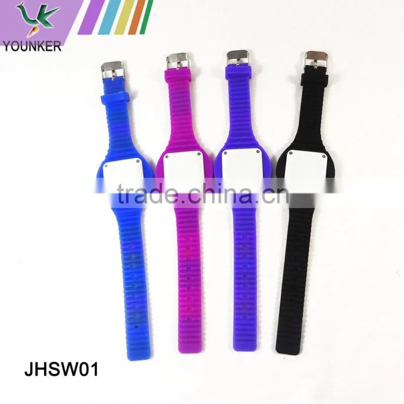 2016 Fashion Touch Screen LED Silicone Watch, Rainbow Band Led Silicone Watch