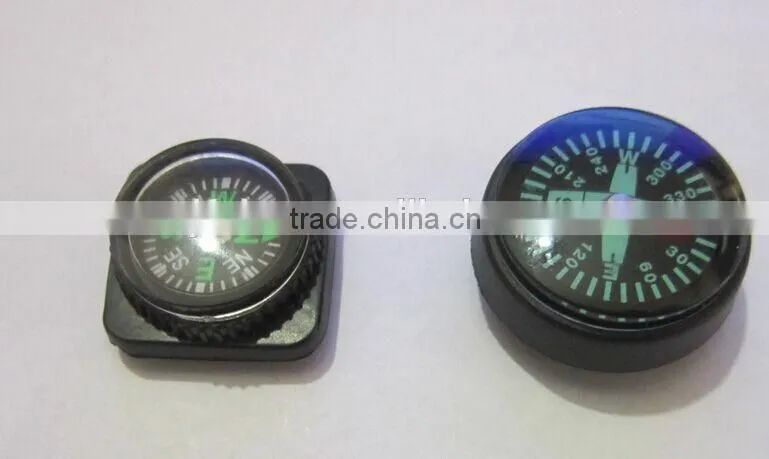 black plastic compass for paracord survival bracelet, outdoor camping tools compass