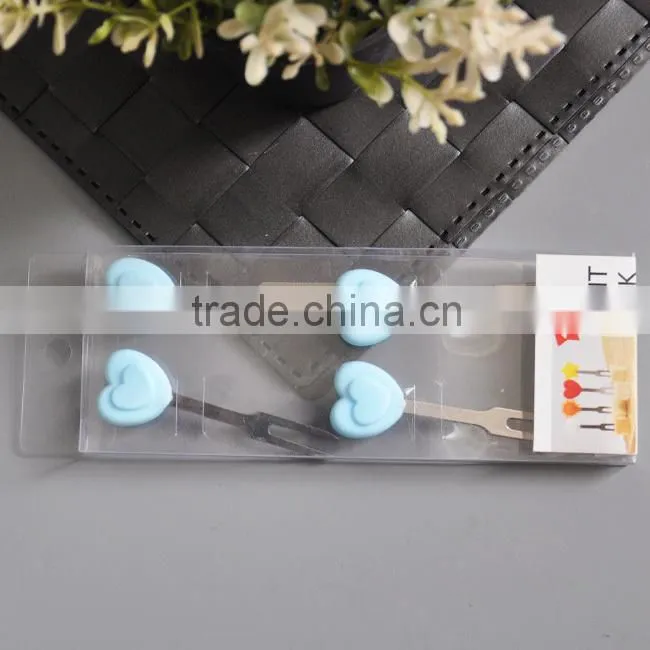 FDA standard heart shape stainless steel cocktail forks