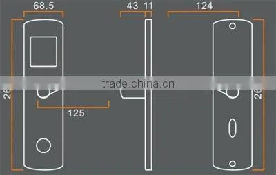Satin Brass ANSI Mortise Smart Card Hotel Door Lock
