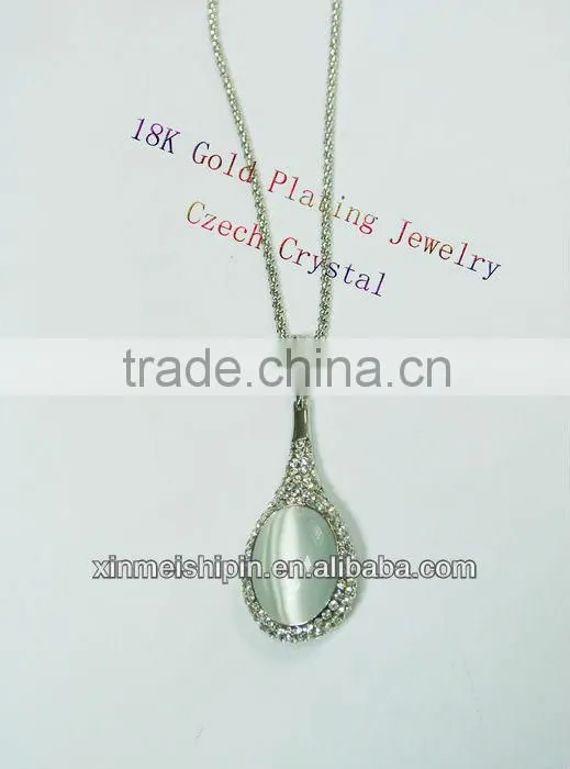 18K Gold plating pendant Chain Necklace& Czech Crystal necklace LN050-3