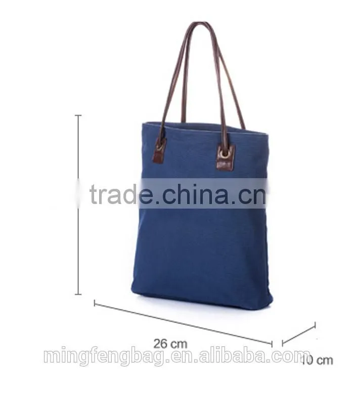 2015 Fahionable Canvas Tote and Shoulder Portable Large Eco Friendly Shopping Bag for Women