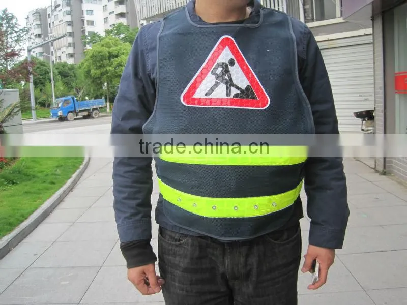 reflective fluorescent safety vest blue