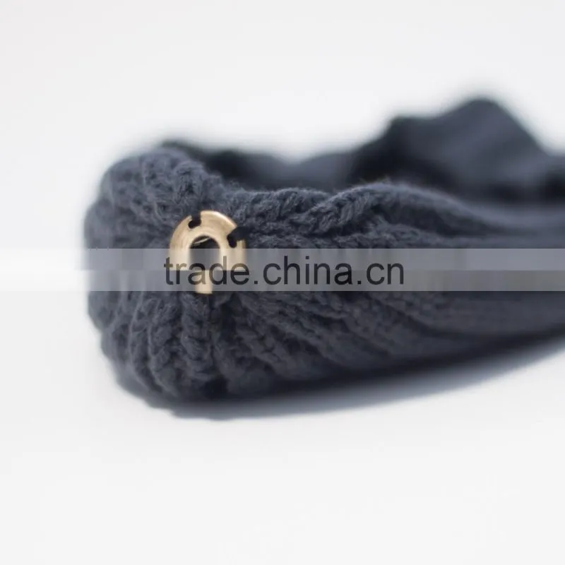 KH1214 Knitted full raccoon fur pompom wool hat