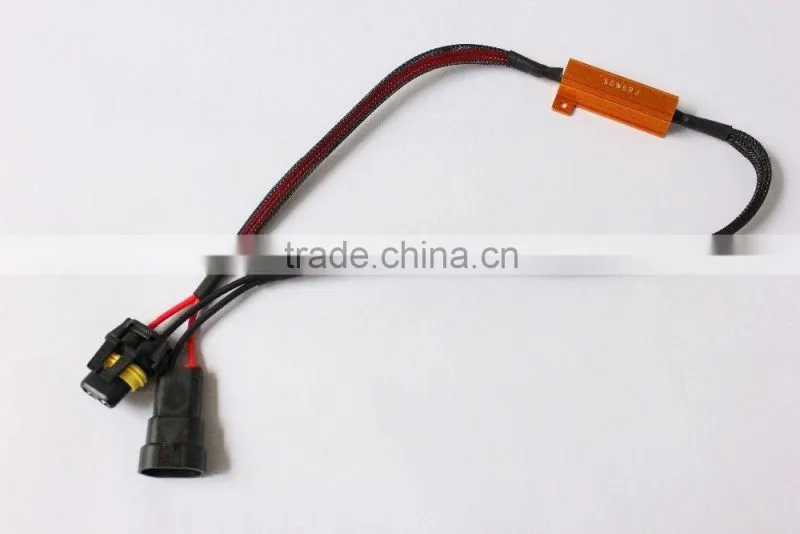 50W HB4 9006 LED canceller harness 6Ohm Car LED DRL fog Turn Singal Load Resistor Canbus Error Free Wiring Canceller