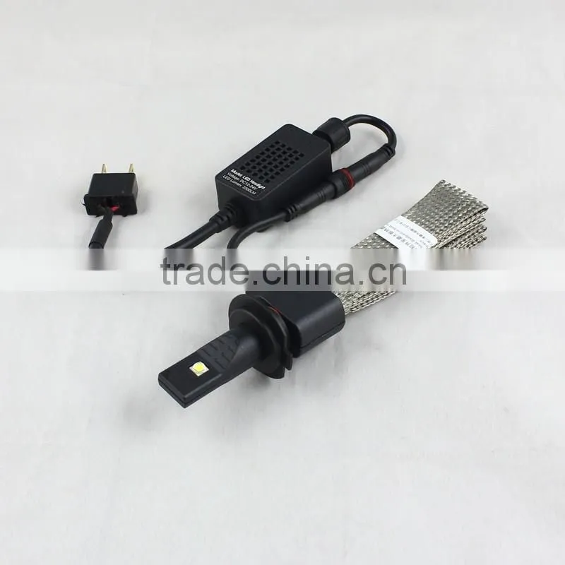 2016 fanless h7 led headlight bulbs c ree 40w 5000lm 6500k super white driving light car h7 led headlights