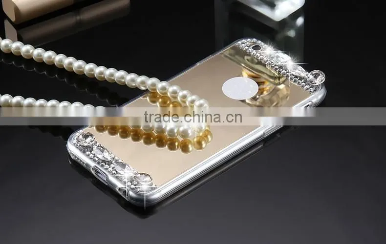 Mirror case for iphoen 6 6 plus 5s Luxury Gold Bling Diamond Soft TPU Case Ultra Slim Phone Back Cover