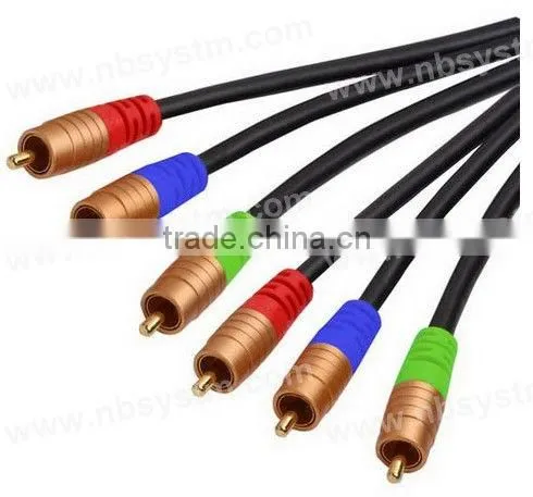 Assembly Type RGB component Cable 3xRCA Plug to 3xRCA Plug Red/Blue/Green