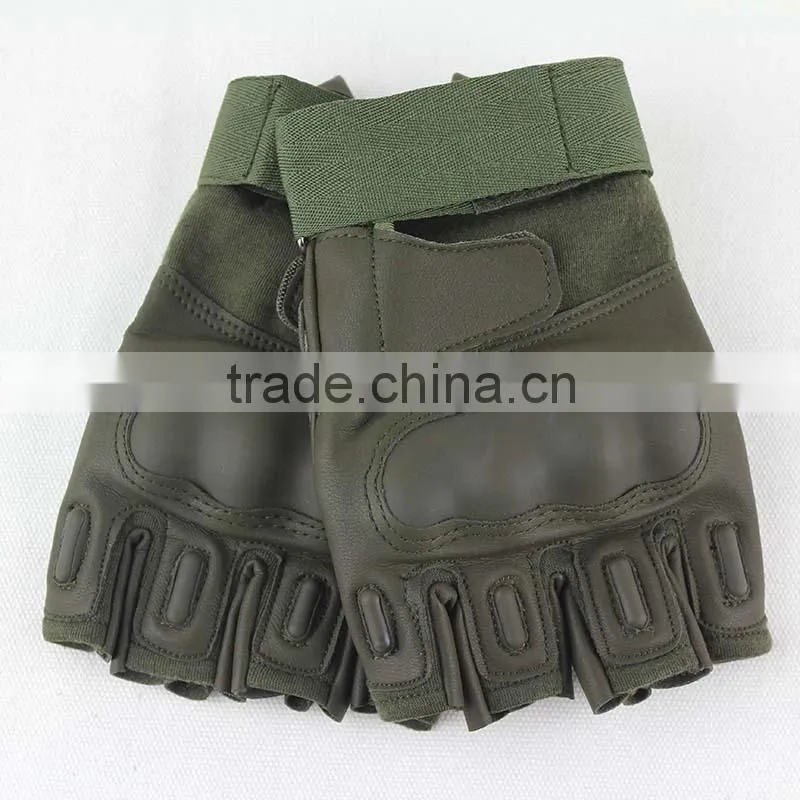 cut finger olive green army gloves