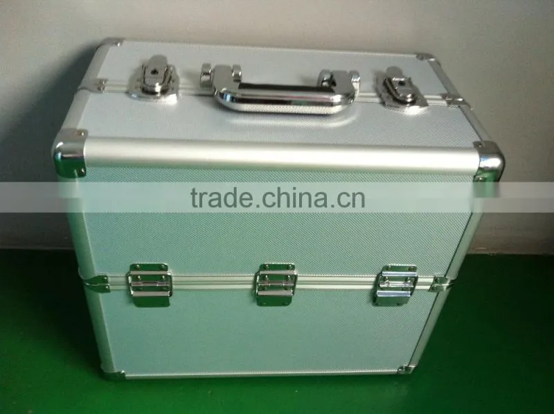 aluminum storage carrying with rremovable dividers double-open aluminum tool box set