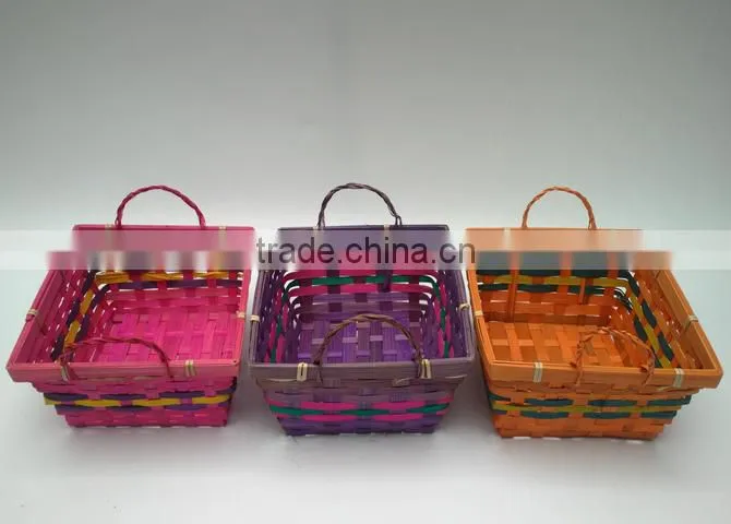 Colorful bamboo storage basket