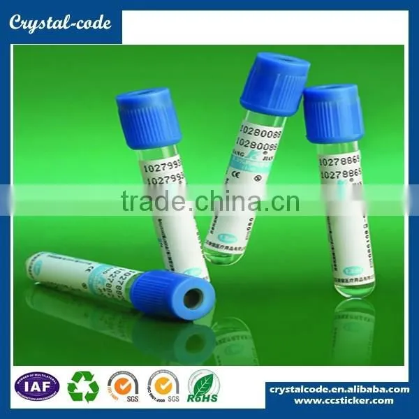 PP synthetic paper permanent adhesive medical low temperature label for blood bag