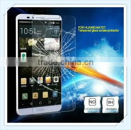 High quality tempered glass screen protector for HuaWei MATE7,9H,2.5D, tempered glass screen protector