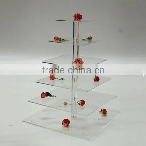 clear acrylic cake display stand rotating