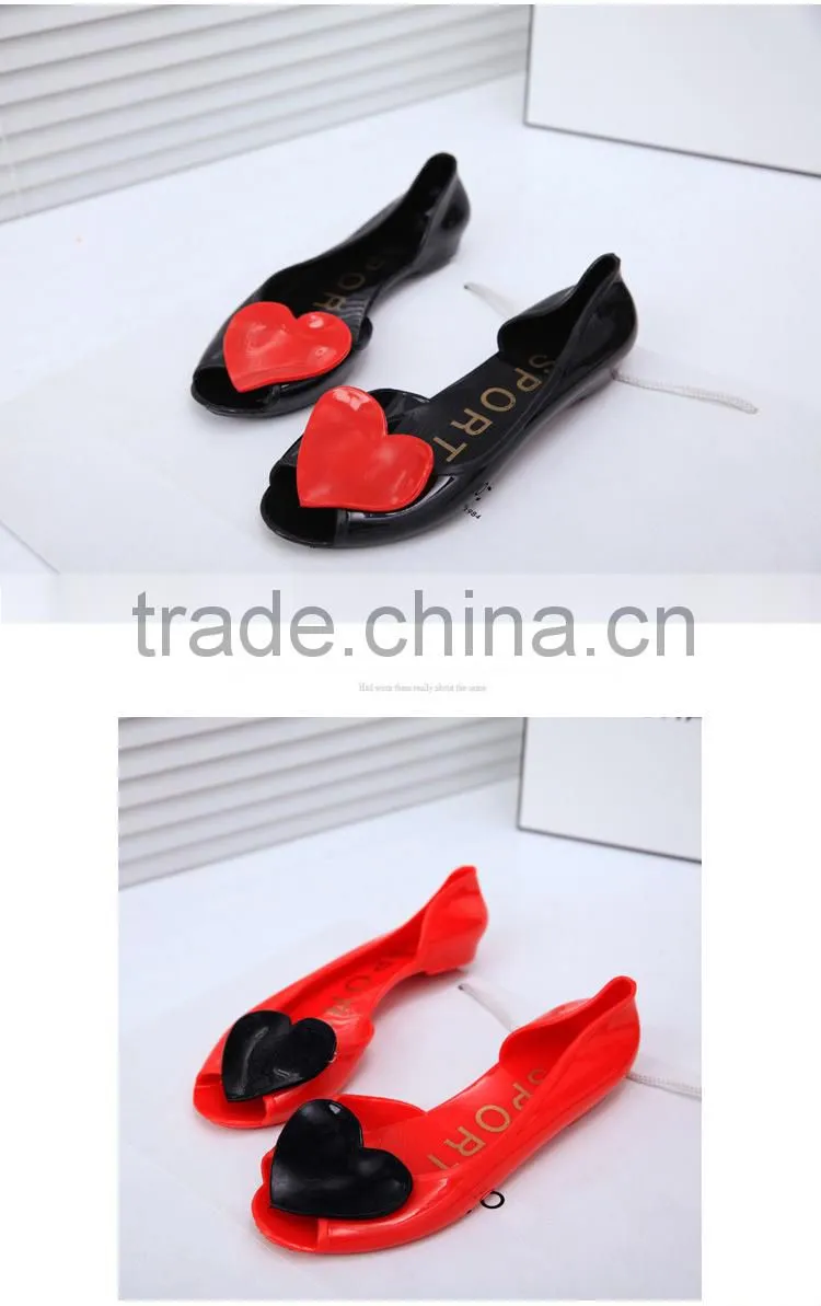 Free Shipping Summer Beach Jelly Sandal Heart gladiator sandals women Fish Toe Woman Flat Crystal Flip-flop Sandals