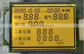 custom STN yellow backlight segment display lcd