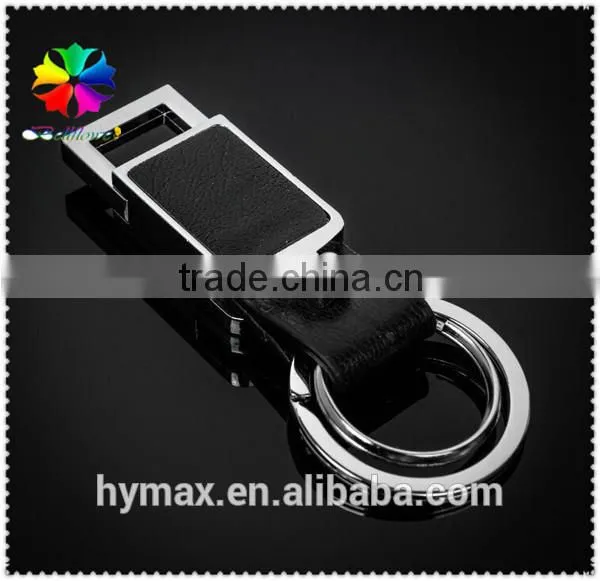 personality double loop metal custom keychain for gift