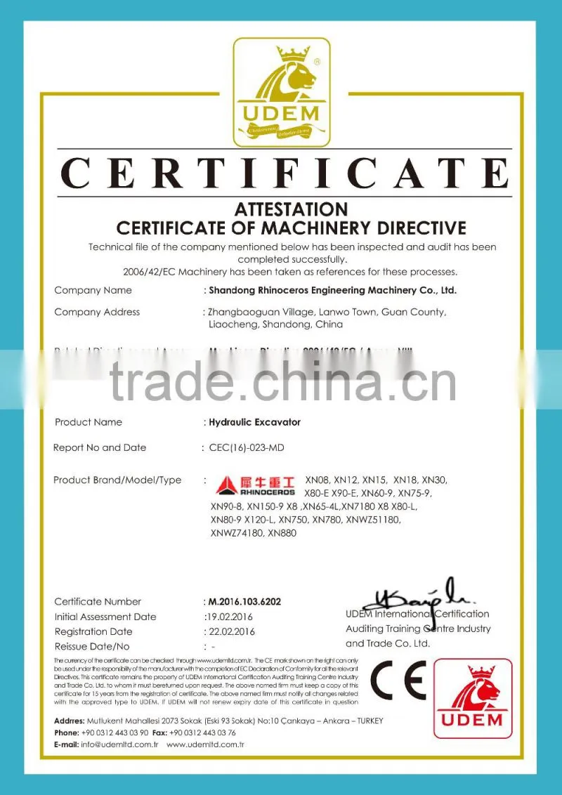XINIU X8 8 ton mini excavator with 0.3 cbm bucket