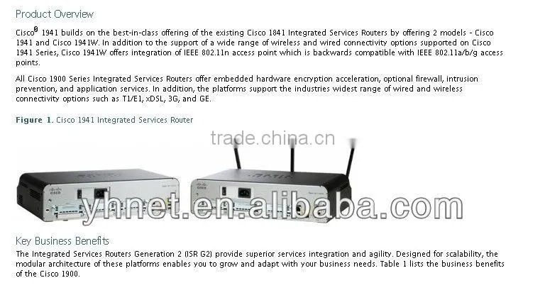 CISCO1941-SEC/K9 Router Manageable