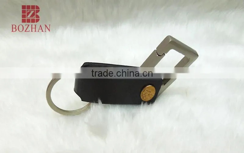 Leather carabiner keychain/Fashion gentleman jewelry leather keychain