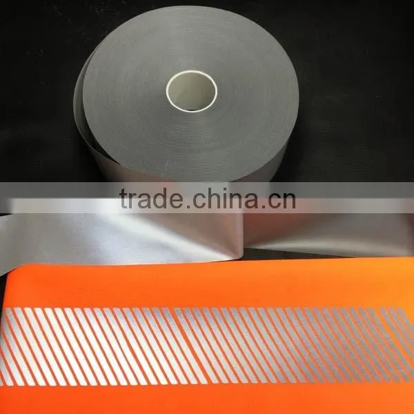 Silver reflective vinyl, heat transfer reflective tape for safety clothing