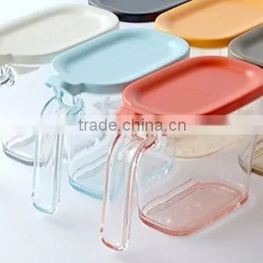 High quality and functional spice container with enclosed spoon from Japanese supplier