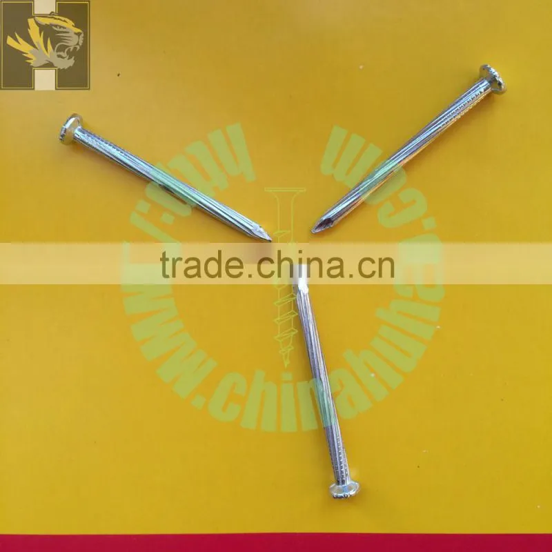 zinc plated popular sizes fluted shank steel cement nails