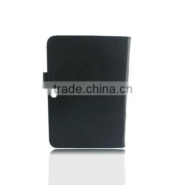 luxury leather case for Samsung tab/tab2 n8000 Three-Fold leather stand
