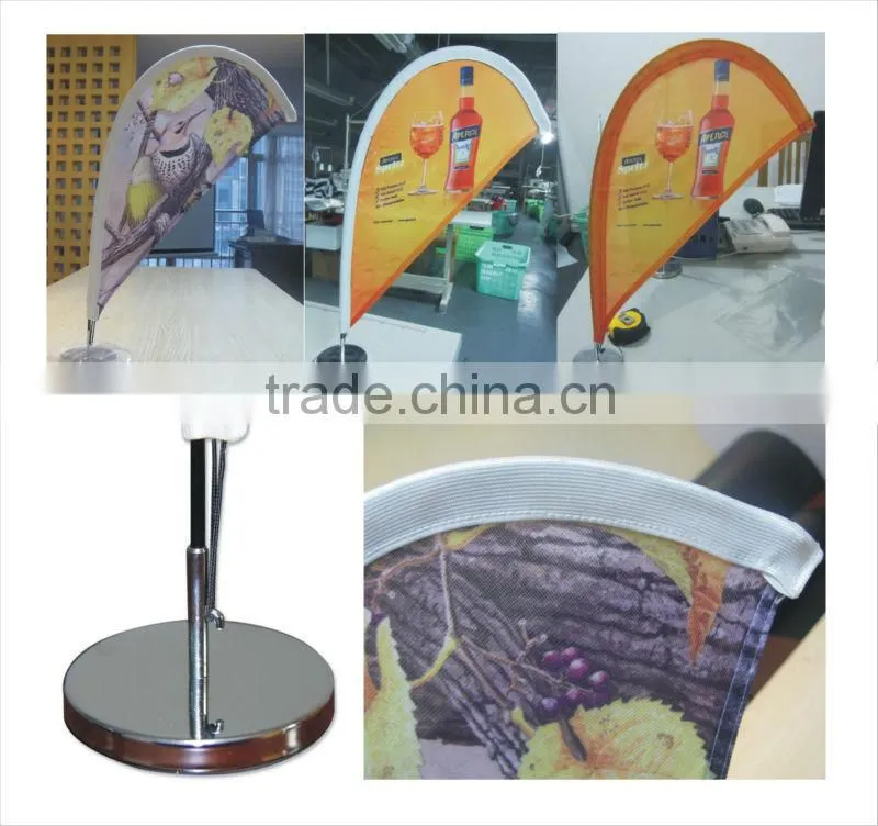 Metal pole stand desk flags